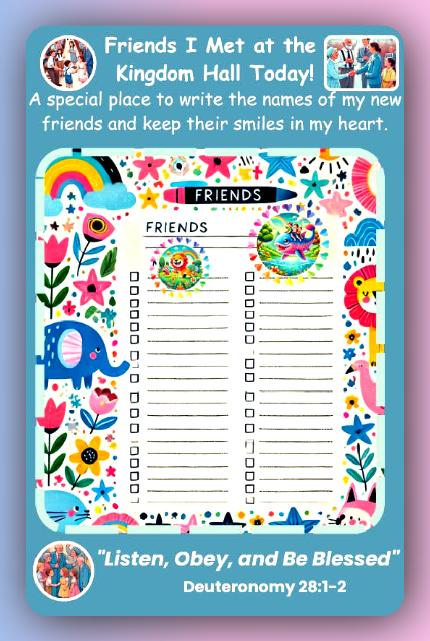 Friends I Met at the Kingdom Hall Today – Designed by Leah (Canada)