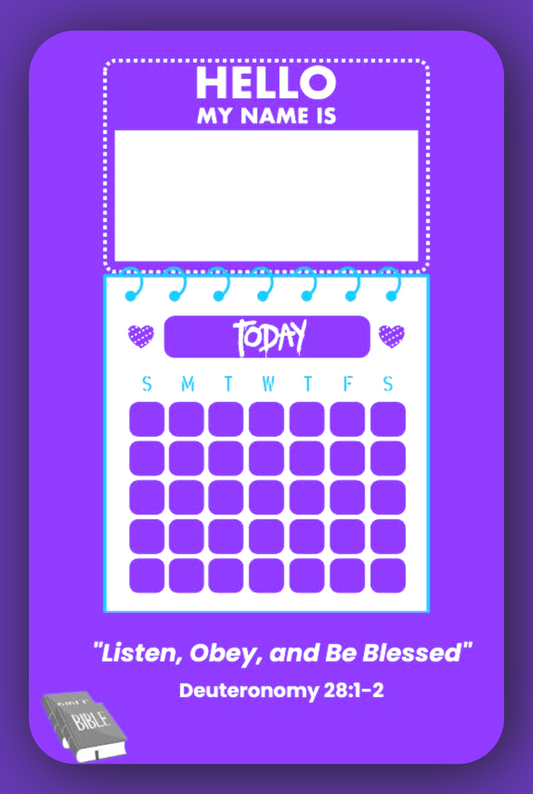 Interactive Name Tag and Calendar for JW Kids – Boys Edition