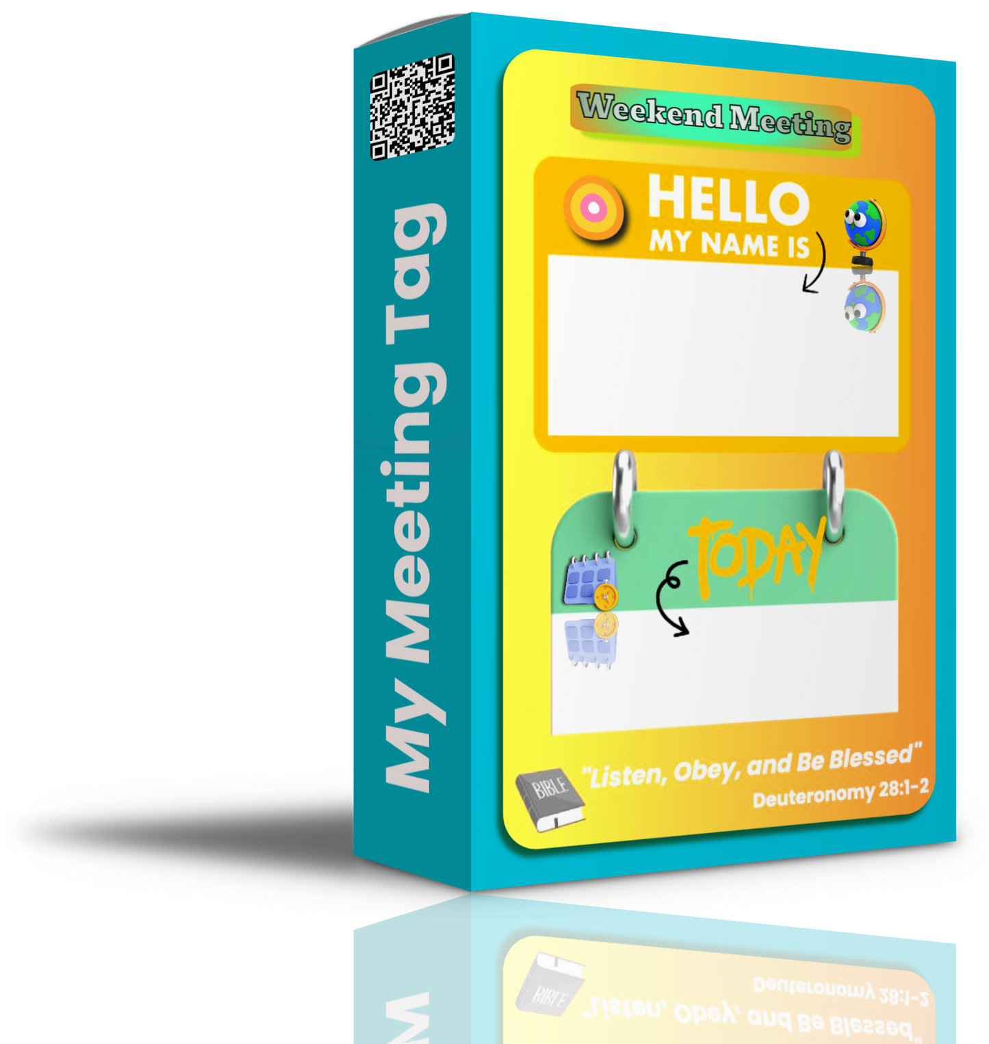 Colorful interactive name tag template for kids, designed for meetings and worship time