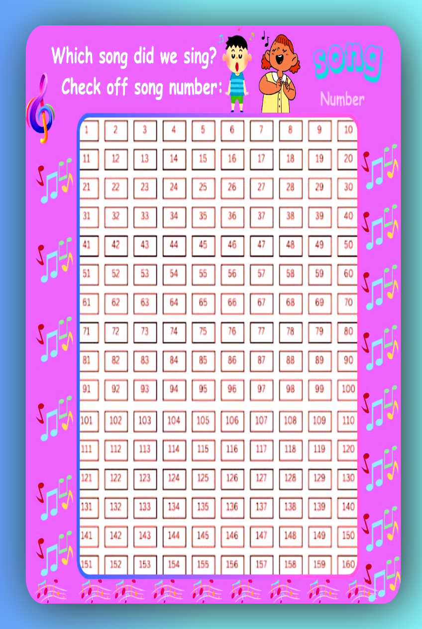 Singing Time Pack – Fun & Engaging Meeting Activity for  JW Kids/Girls Color