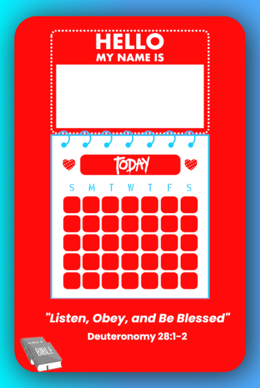 Interactive Name Tag and Calendar for JW Kids – Boys Edition