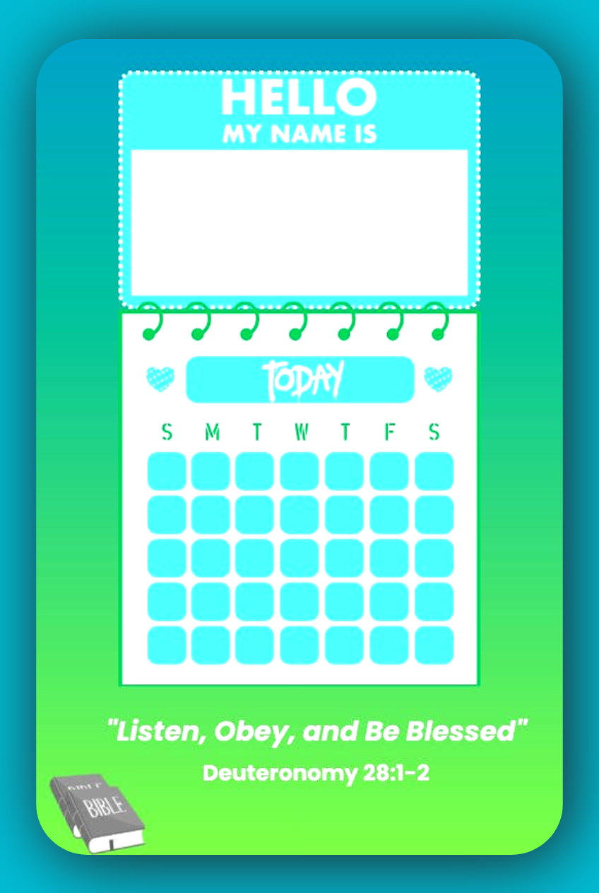 Interactive Name Tag and Calendar for JW Kids – Boys Edition