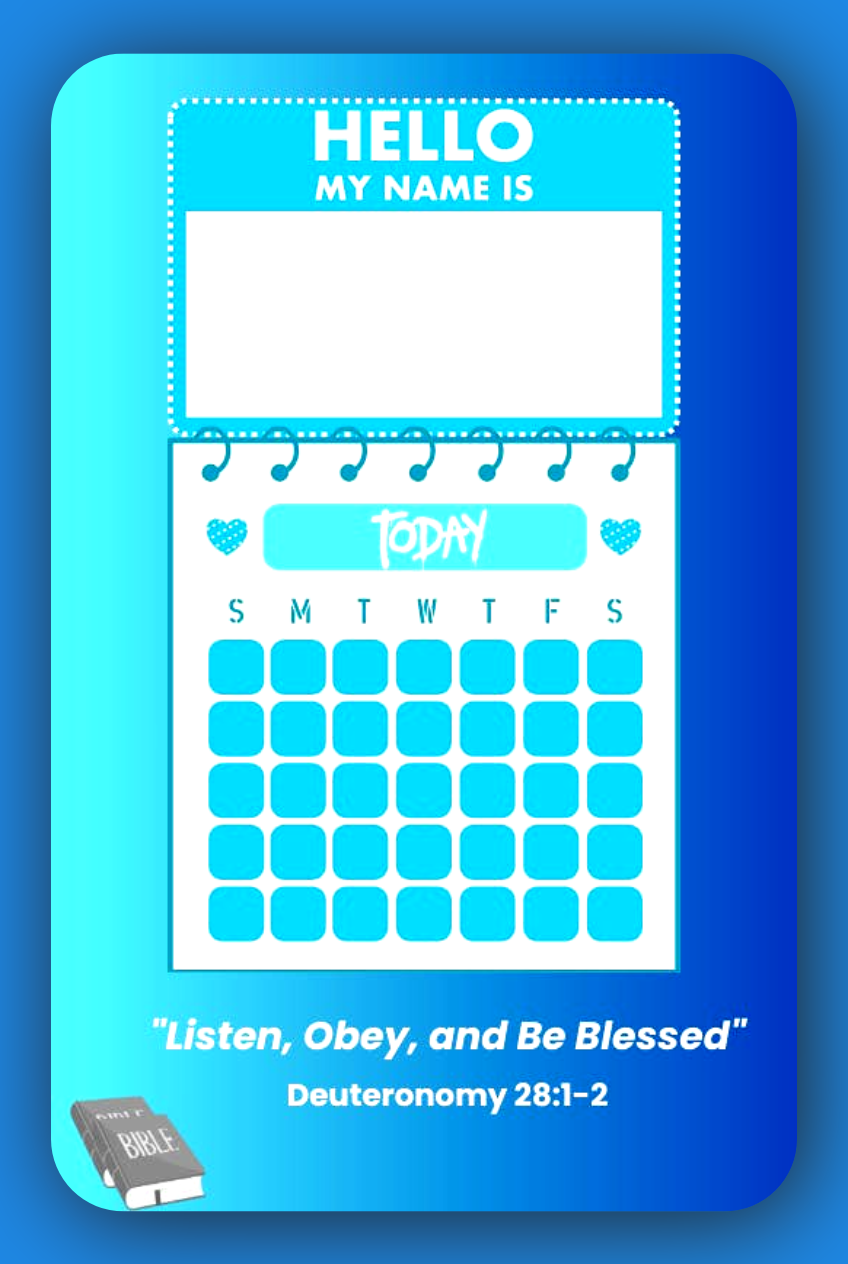 Interactive Name Tag and Calendar for JW Kids – Boys Edition