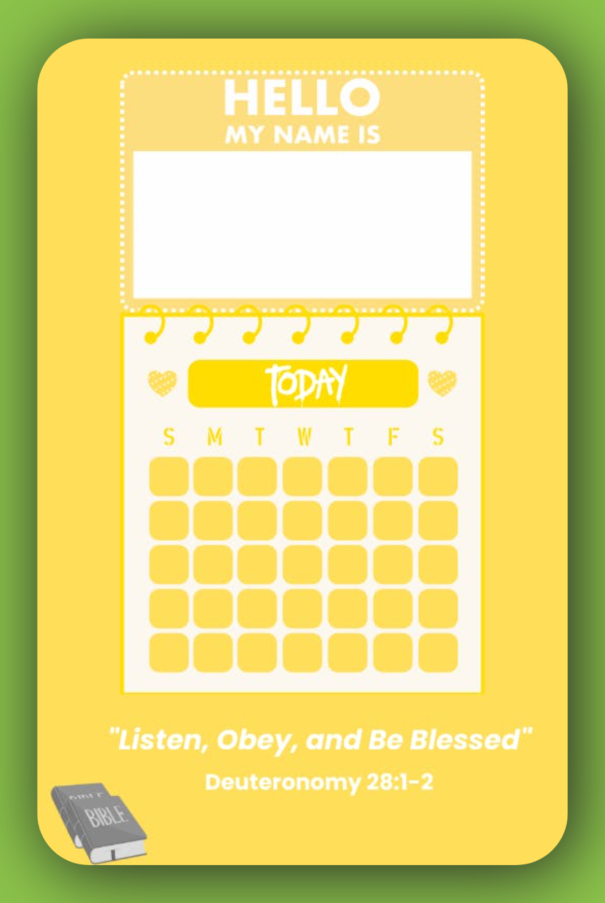 Interactive Name Tag and Calendar for JW Kids – Boys Edition