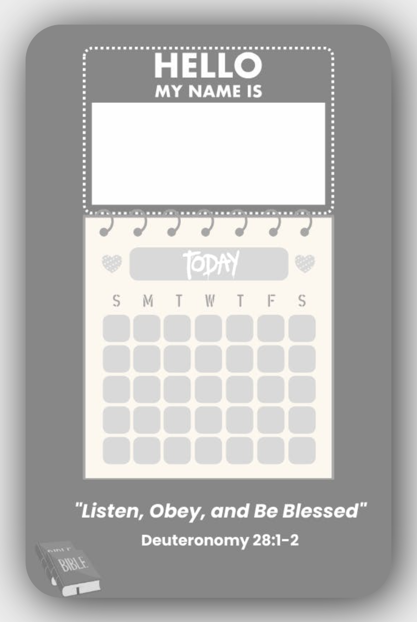 Interactive Name Tag and Calendar for JW Kids – Boys Edition