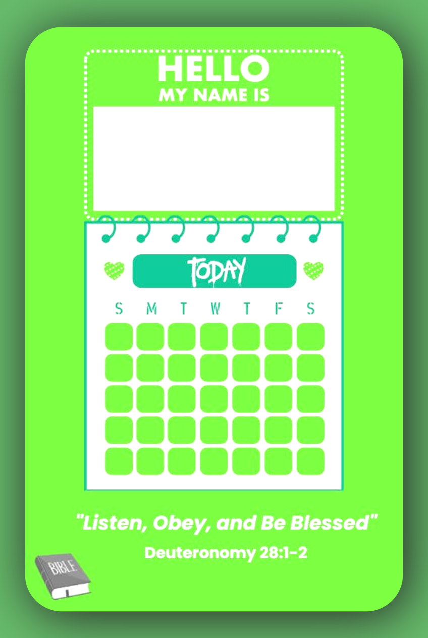Interactive Name Tag and Calendar for JW Kids – Boys Edition