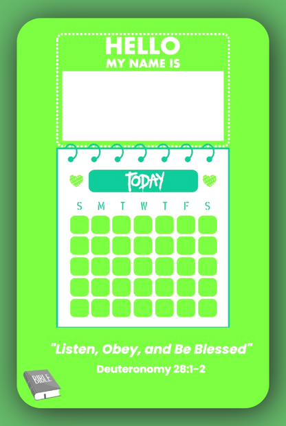 Interactive Name Tag and Calendar for JW Kids – Boys Edition