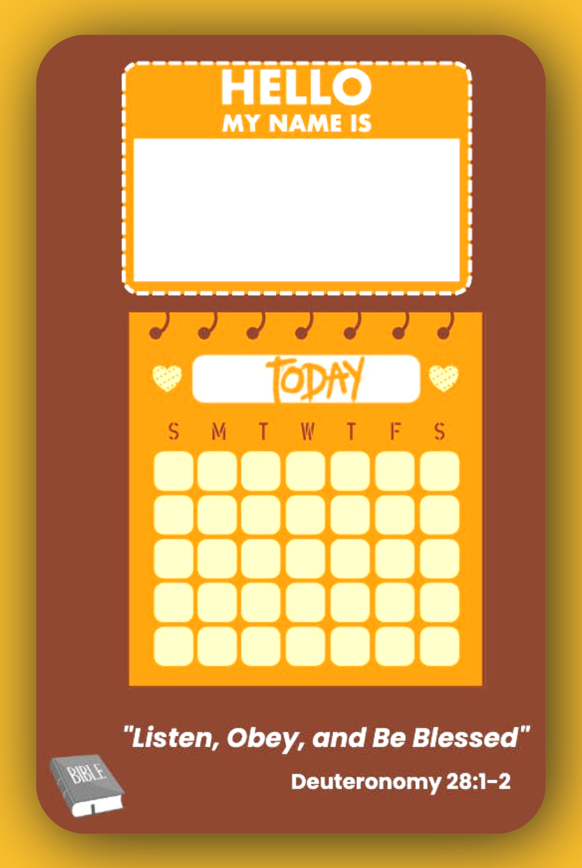 Interactive Name Tag and Calendar for JW Kids – Boys Edition