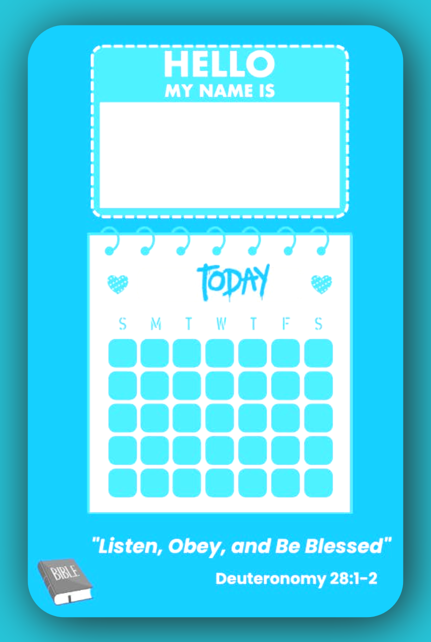 Interactive Name Tag and Calendar for JW Kids – Boys Edition
