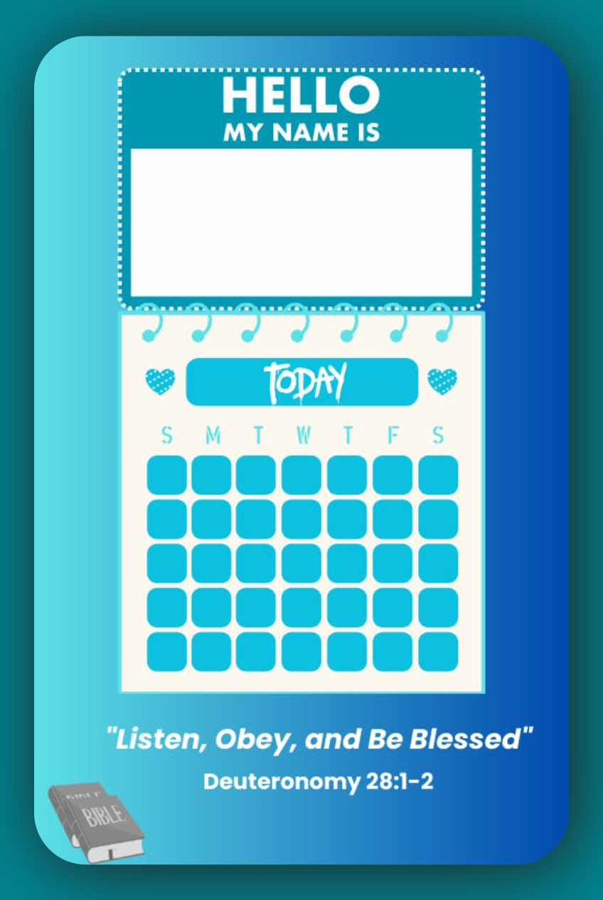 Interactive Name Tag and Calendar for JW Kids – Boys Edition